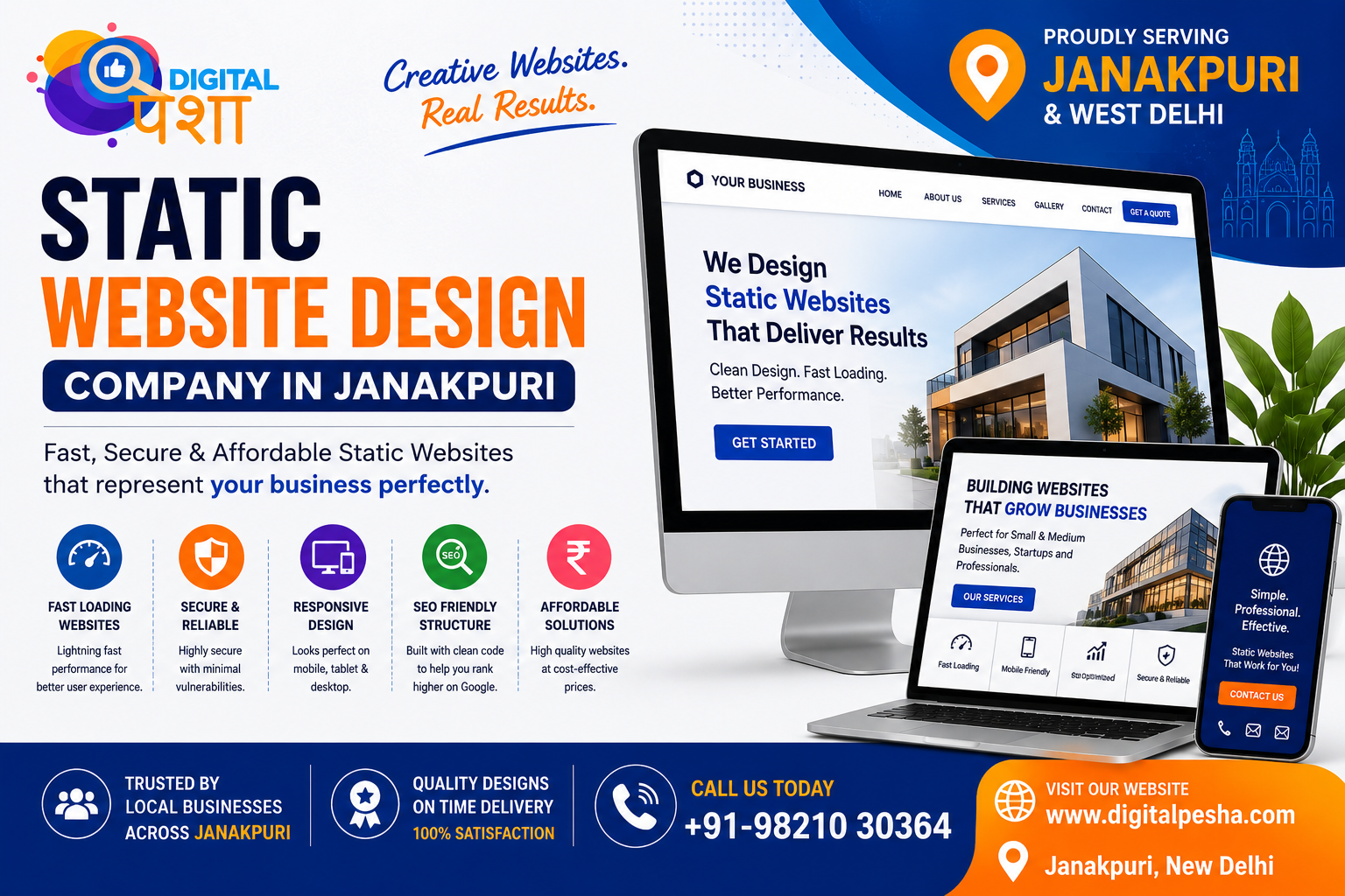 Static Website Design Company in Janakpuri – Professional Websites for Modern Businesses