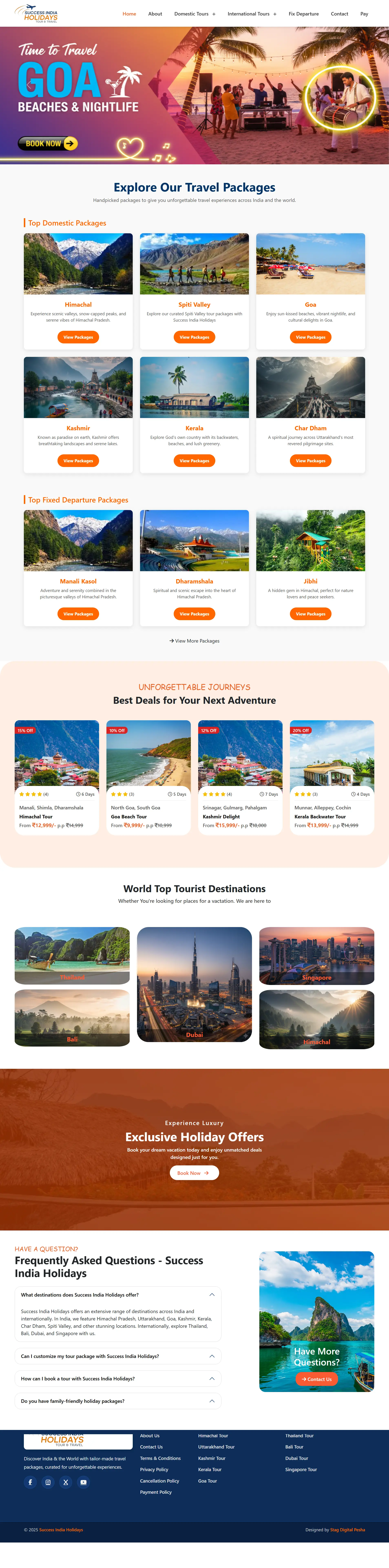 Success India Holidays Project